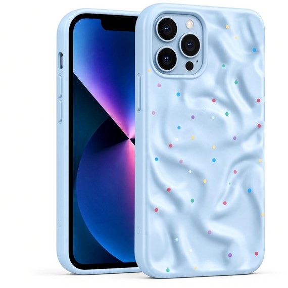 Microsonic Apple iPhone 13 Pro Max Kılıf Rippledots Mavi 1