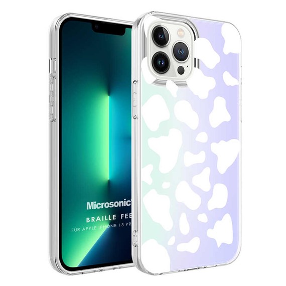 Microsonic Apple iPhone 13 Pro Braille Feel Desenli Kılıf Cow 1