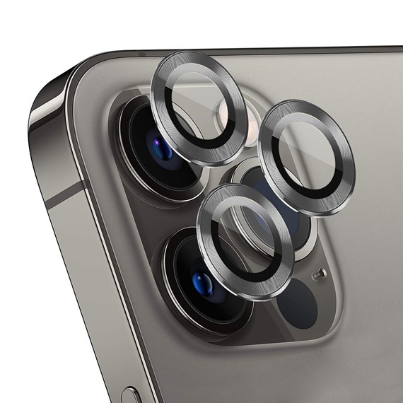 Microsonic Apple iPhone 13 Pro Max Tekli Kamera Lens Koruma Camı Füme 1