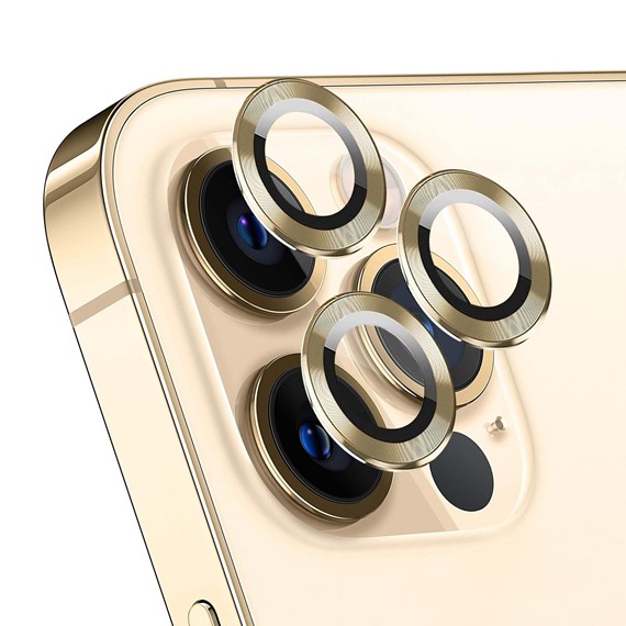 Microsonic Apple iPhone 13 Pro Max Tekli Kamera Lens Koruma Camı Gold 1