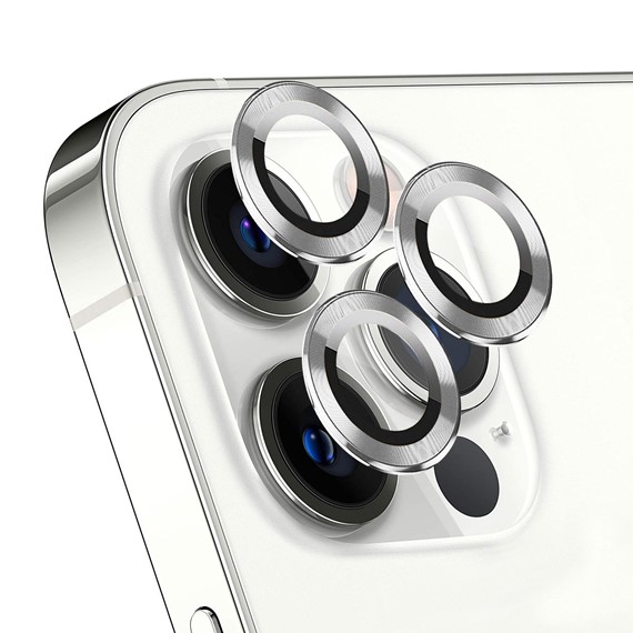 Microsonic Apple iPhone 15 Pro Tekli Kamera Lens Koruma Camı Gümüş 1