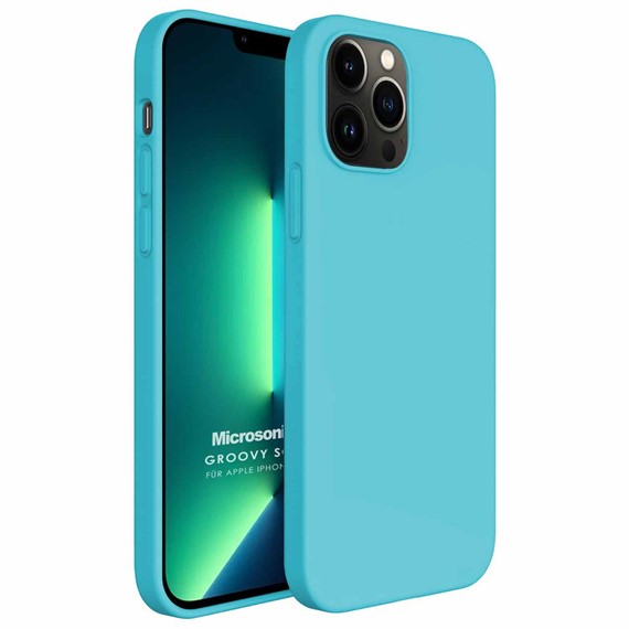 Microsonic Apple iPhone 13 Pro Max Kılıf Groovy Soft Turkuaz 1