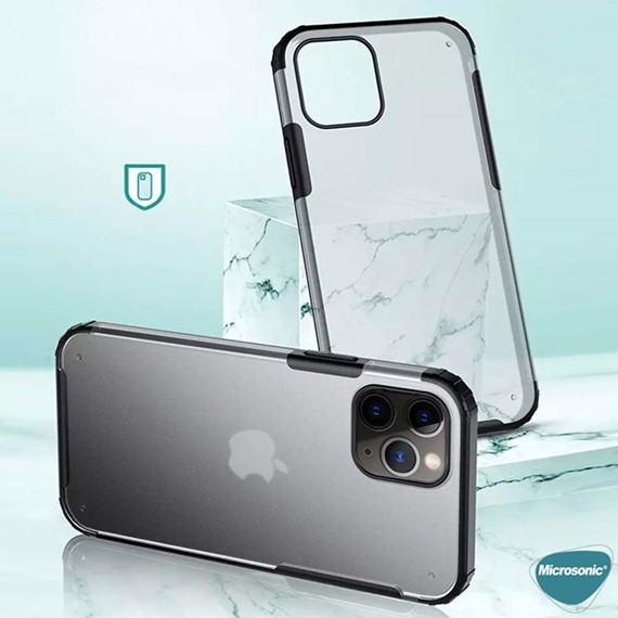 Microsonic Apple iPhone 13 Pro Kılıf Frosted Frame Kırmızı 3