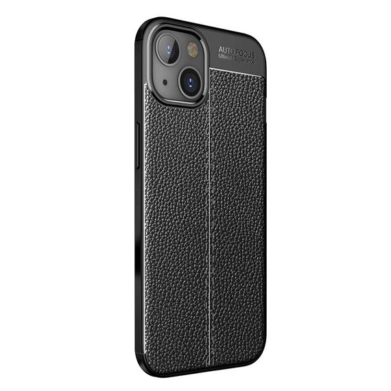 Microsonic Apple iPhone 15 Plus Kılıf Deri Dokulu Silikon Siyah 2