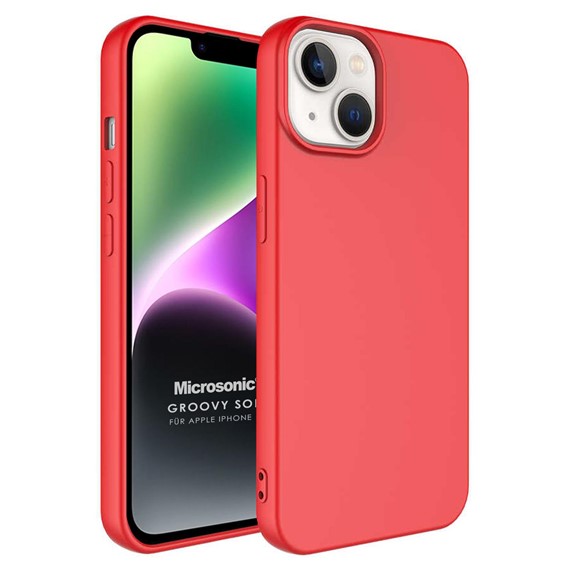 Microsonic Apple iPhone 14 Kılıf Groovy Soft Kırmızı 1