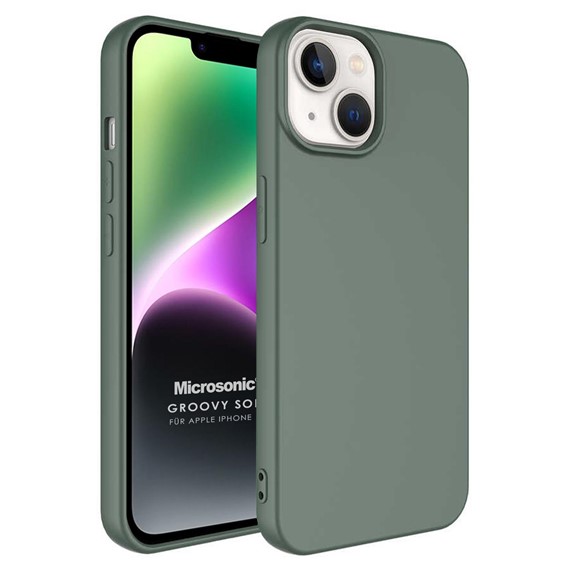 Microsonic Apple iPhone 14 Kılıf Groovy Soft Koyu Yeşil 1