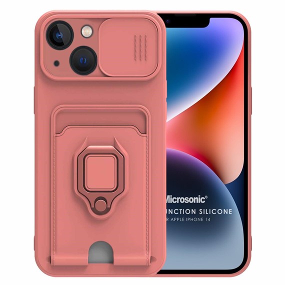 Microsonic Apple iPhone 14 Kılıf Multifunction Silicone Pembe 1