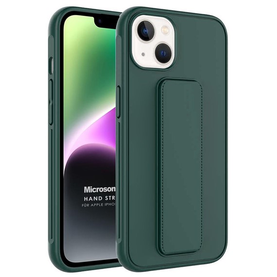 Microsonic Apple iPhone 14 Plus Kılıf Hand Strap Koyu Yeşil 1