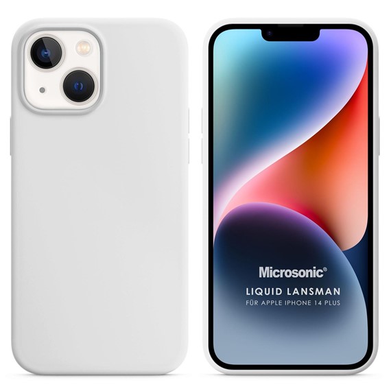 Microsonic Apple iPhone 14 Plus Kılıf Liquid Lansman Silikon Beyaz 1
