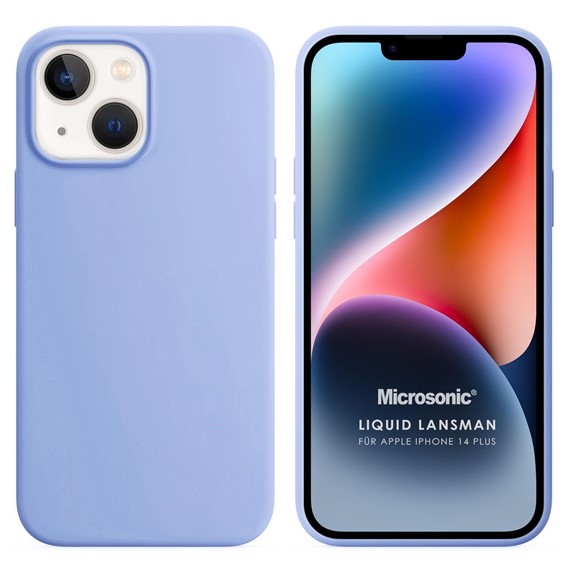 Microsonic Apple iPhone 14 Plus Kılıf Liquid Lansman Silikon Mavi 1