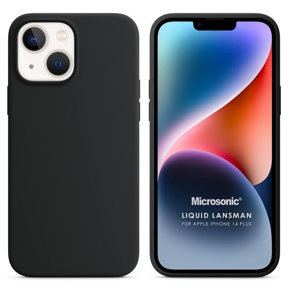 Microsonic Apple iPhone 14 Plus Kılıf Liquid Lansman Silikon Siyah 1