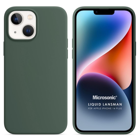 Microsonic Apple iPhone 14 Plus Kılıf Liquid Lansman Silikon Yeşil 1