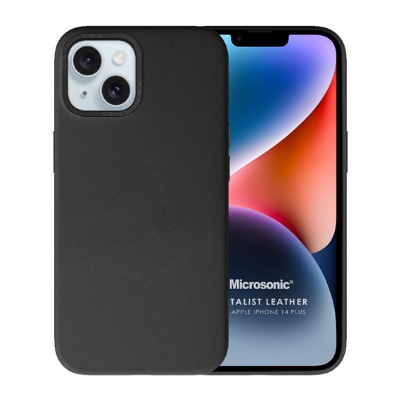 Microsonic Apple iPhone 14 Plus Kılıf Metalist Leather Siyah 1