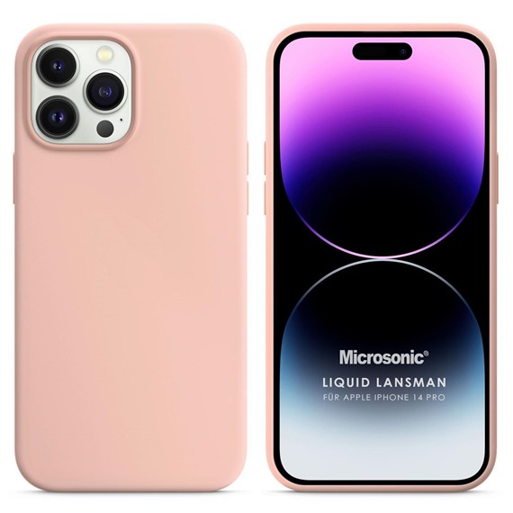 Microsonic Apple iPhone 14 Pro Kılıf Liquid Lansman Silikon Kum Pembesi 1