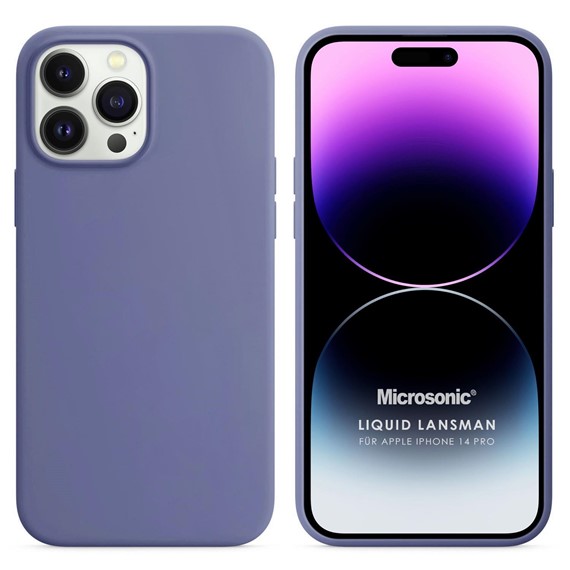 Microsonic Apple iPhone 14 Pro Kılıf Liquid Lansman Silikon Lavanta Grisi 1