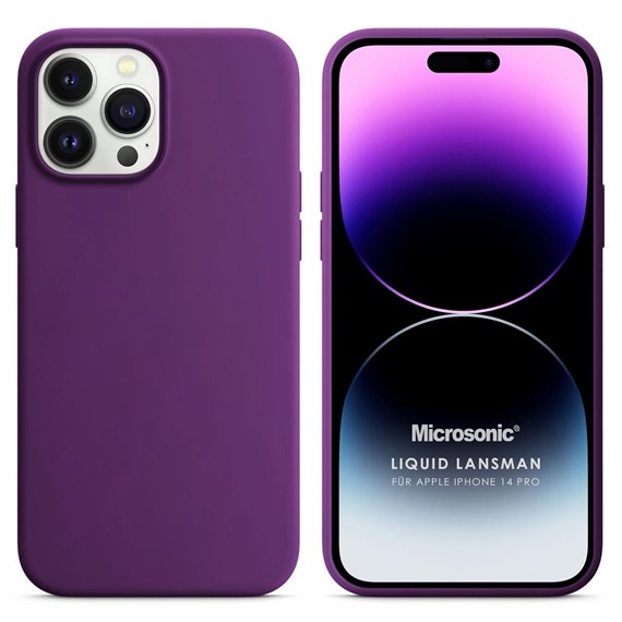 Microsonic Apple iPhone 14 Pro Kılıf Liquid Lansman Silikon Mor 1