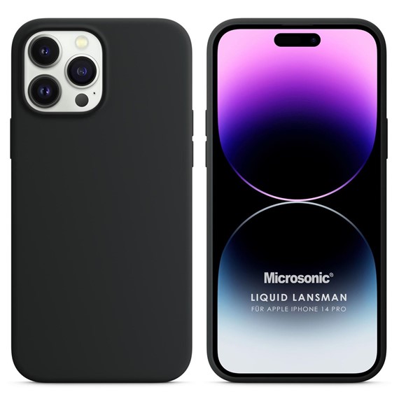 Microsonic Apple iPhone 14 Pro Kılıf Liquid Lansman Silikon Siyah 1