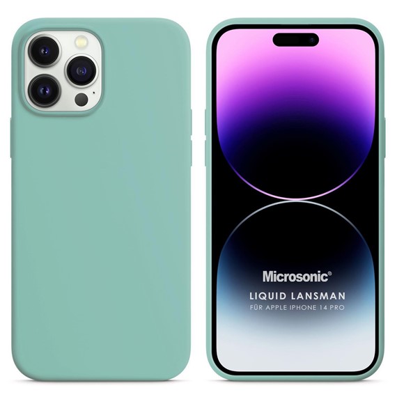 Microsonic Apple iPhone 14 Pro Kılıf Liquid Lansman Silikon Su Yeşili 1