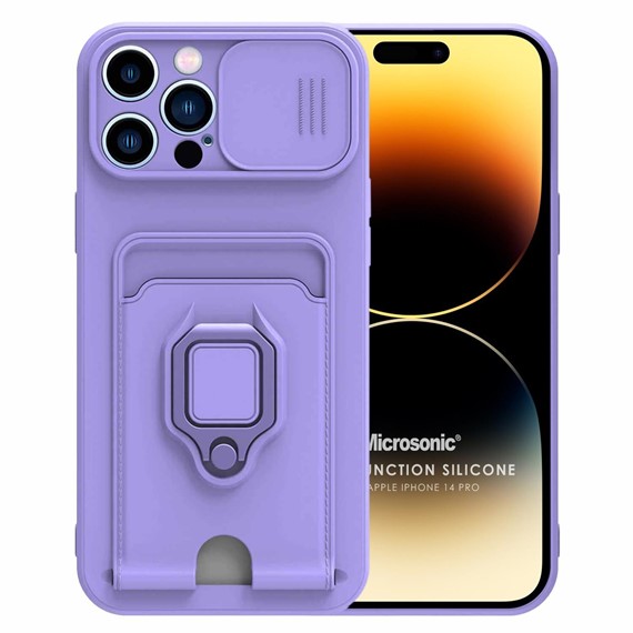 Microsonic Apple iPhone 14 Pro Kılıf Multifunction Silicone Lila 1