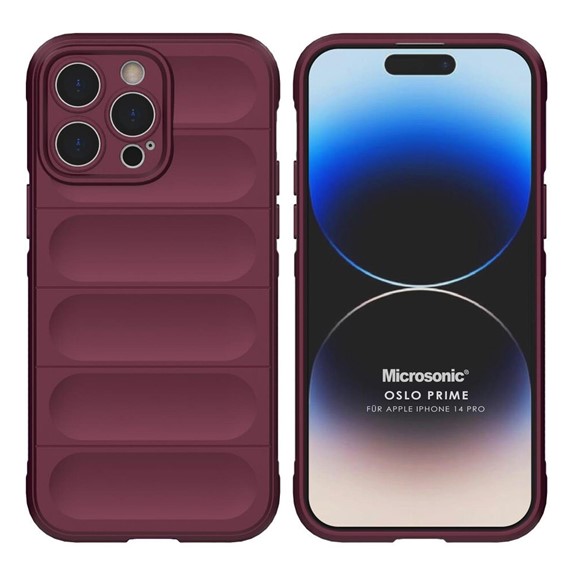 Microsonic Apple iPhone 14 Pro Kılıf Oslo Prime Bordo 1