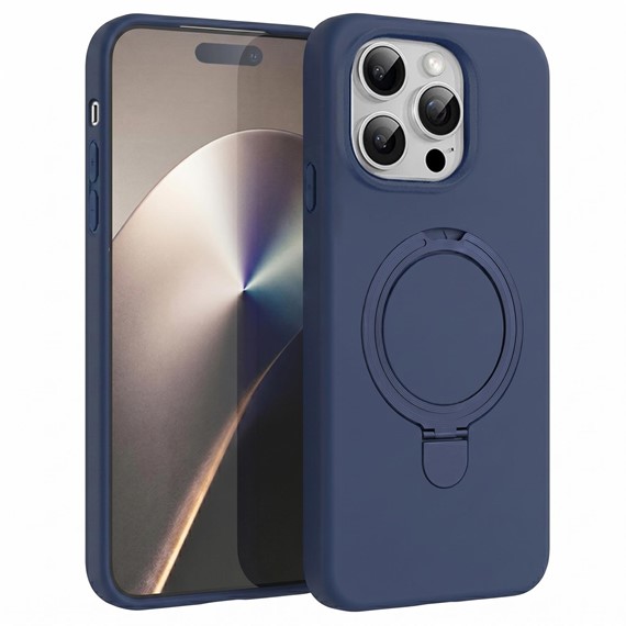 Microsonic Apple iPhone 14 Pro Max Kılıf Aura Stant MagSafe Lacivert 1