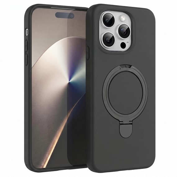 Microsonic Apple iPhone 14 Pro Max Kılıf Aura Stant MagSafe Siyah 1