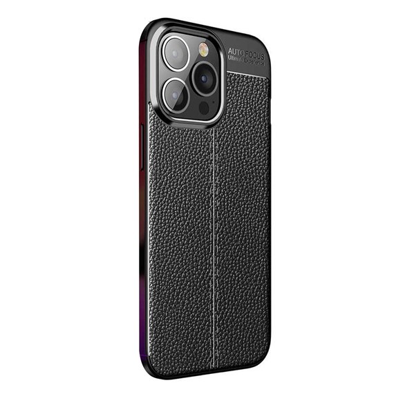 Microsonic Apple iPhone 15 Pro Kılıf Deri Dokulu Silikon Siyah 2