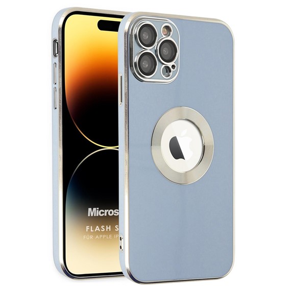 Microsonic Apple iPhone 14 Pro Max Kılıf Flash Stamp Mavi 1
