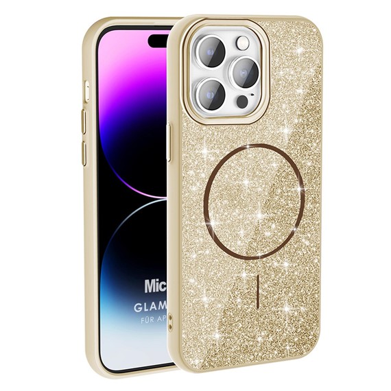 Microsonic Apple iPhone 14 Pro Max Kılıf GlamGrip Luxe Gold 1