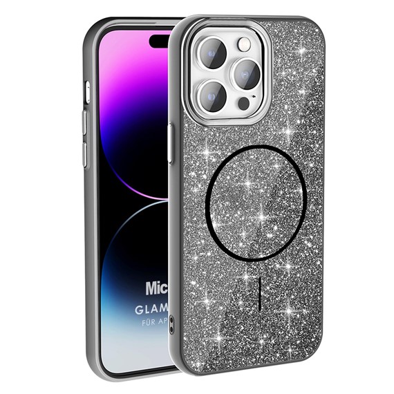 Microsonic Apple iPhone 14 Pro Max Kılıf GlamGrip Luxe Siyah 1