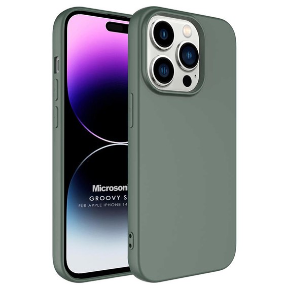 Microsonic Apple iPhone 14 Pro Max Kılıf Groovy Soft Koyu Yeşil 1