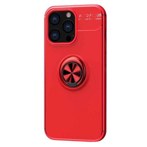 Microsonic Apple iPhone 14 Pro Max Kılıf Kickstand Ring Holder Kırmızı 2