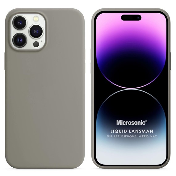 Microsonic Apple iPhone 14 Pro Max Kılıf Liquid Lansman Silikon Gri 1