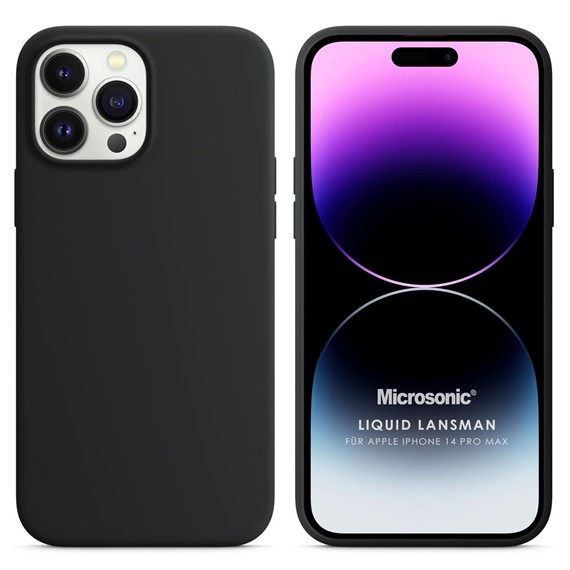 Microsonic Apple iPhone 14 Pro Max Kılıf Liquid Lansman Silikon Siyah 1