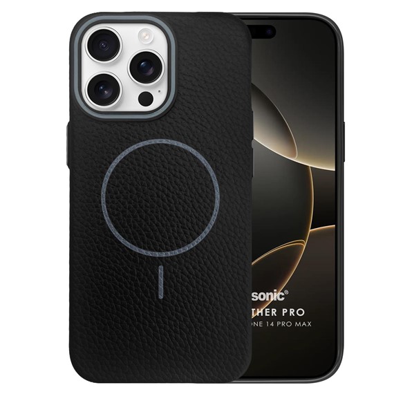 Microsonic Apple iPhone 14 Pro Max Kılıf MagLeather Pro Siyah 2