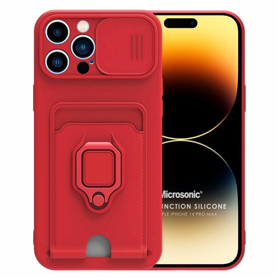 Microsonic Apple iPhone 14 Pro Max Kılıf Multifunction Silicone Kırmızı 1