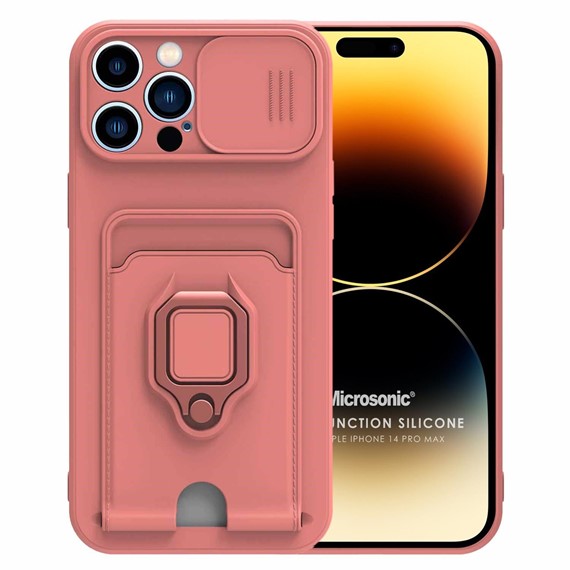 Microsonic Apple iPhone 14 Pro Max Kılıf Multifunction Silicone Pembe 1