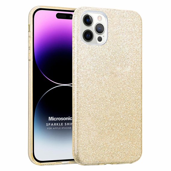 Microsonic Apple iPhone 14 Pro Kılıf Sparkle Shiny Gold 1