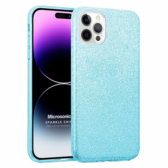 Microsonic Apple iPhone 14 Pro Kılıf Sparkle Shiny Mavi 1