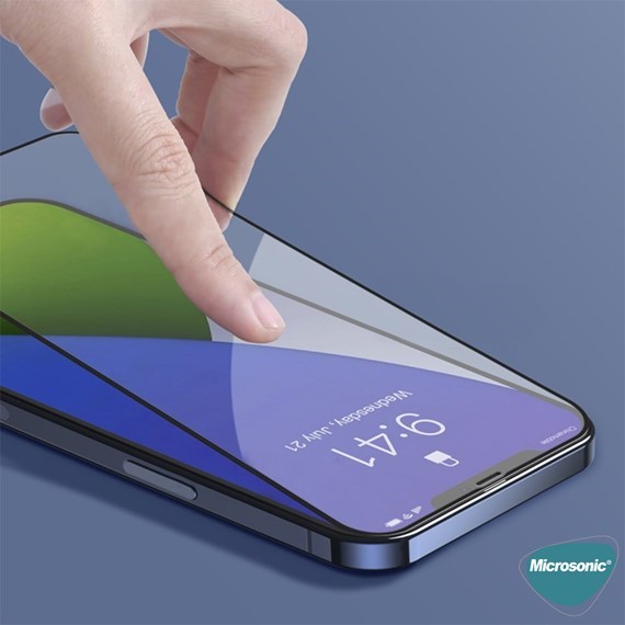Microsonic Apple iPhone 16 Plus Tam Kaplayan Temperli Cam Ekran Koruyucu Siyah 4