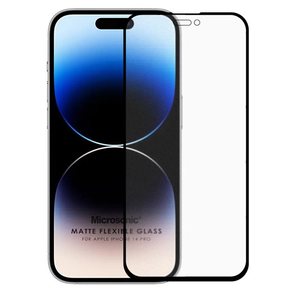 Microsonic Apple iPhone 14 Pro Seramik Matte Flexible Ekran Koruyucu Siyah 2