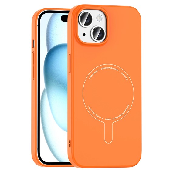 Microsonic Apple iPhone 15 Kılıf AirFit MagSafe Turuncu 1