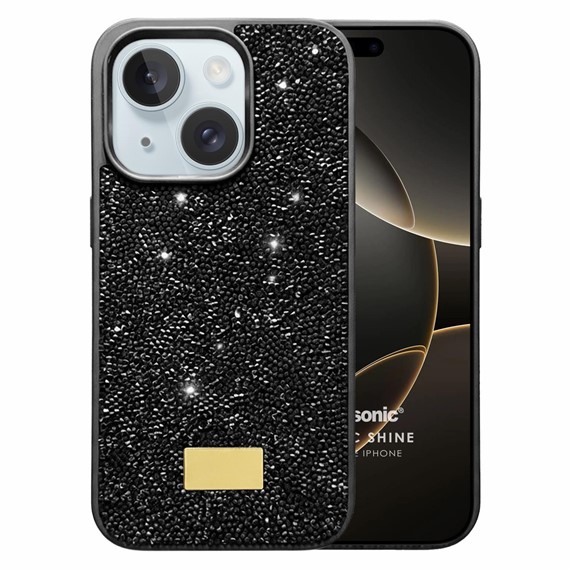 Microsonic Apple iPhone 15 Kılıf Cosmic Shine Siyah 1