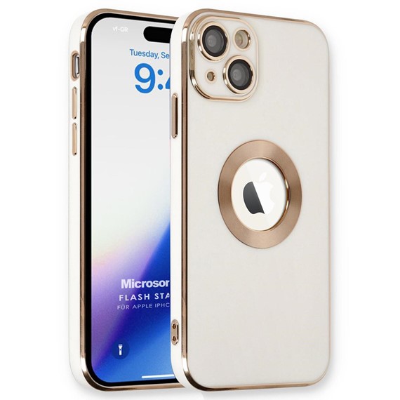 Microsonic Apple iPhone 15 Plus Kılıf Flash Stamp Beyaz 1