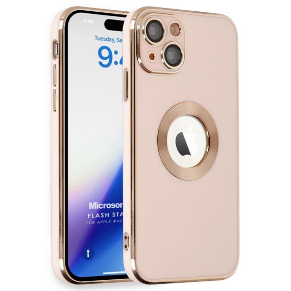 Microsonic Apple iPhone 15 Kılıf Flash Stamp Rose Gold 1