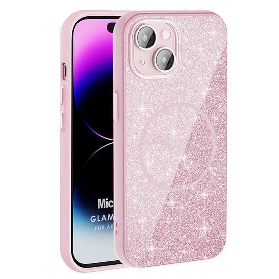 Microsonic Apple iPhone 15 Plus Kılıf GlamGrip Luxe Pembe 1