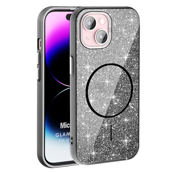 Microsonic Apple iPhone 15 Plus Kılıf GlamGrip Luxe Siyah 1