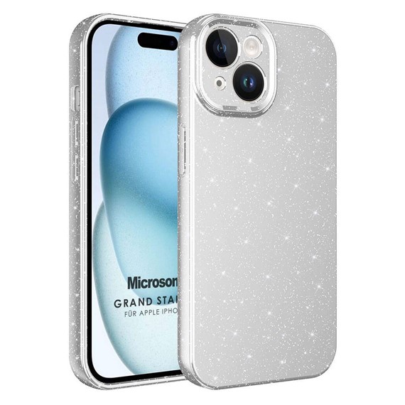 Microsonic Apple iPhone 15 Kılıf Grand Stardust Gümüş 1