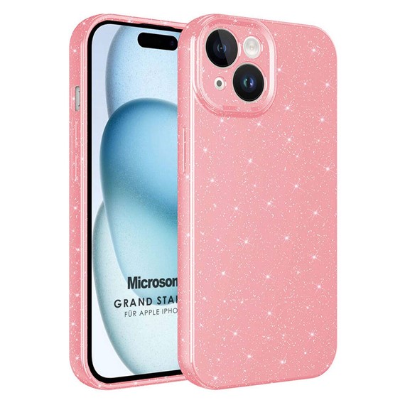 Microsonic Apple iPhone 15 Kılıf Grand Stardust Pembe 1