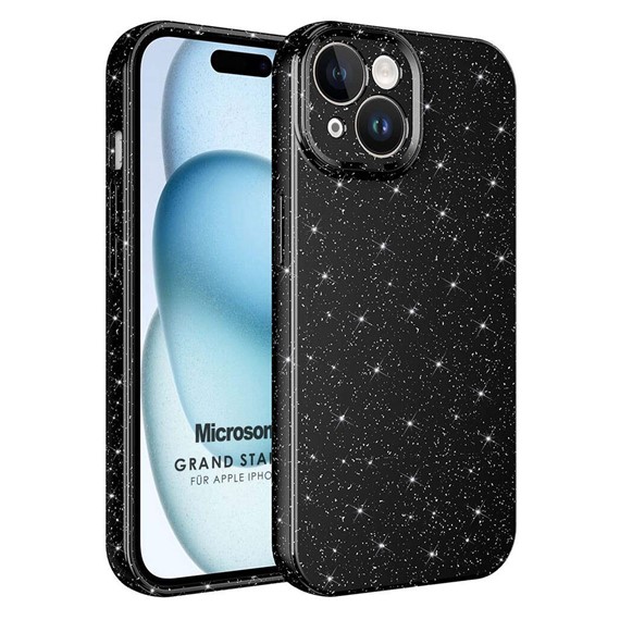 Microsonic Apple iPhone 15 Kılıf Grand Stardust Siyah 1